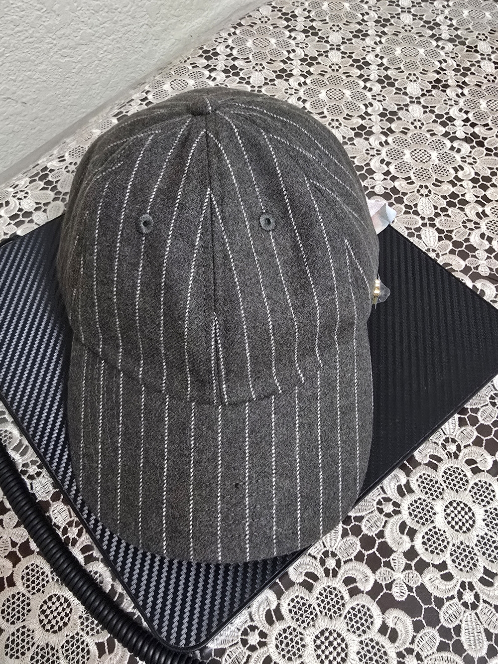 Men's Pinstripe Baseball Cap in Brown Color